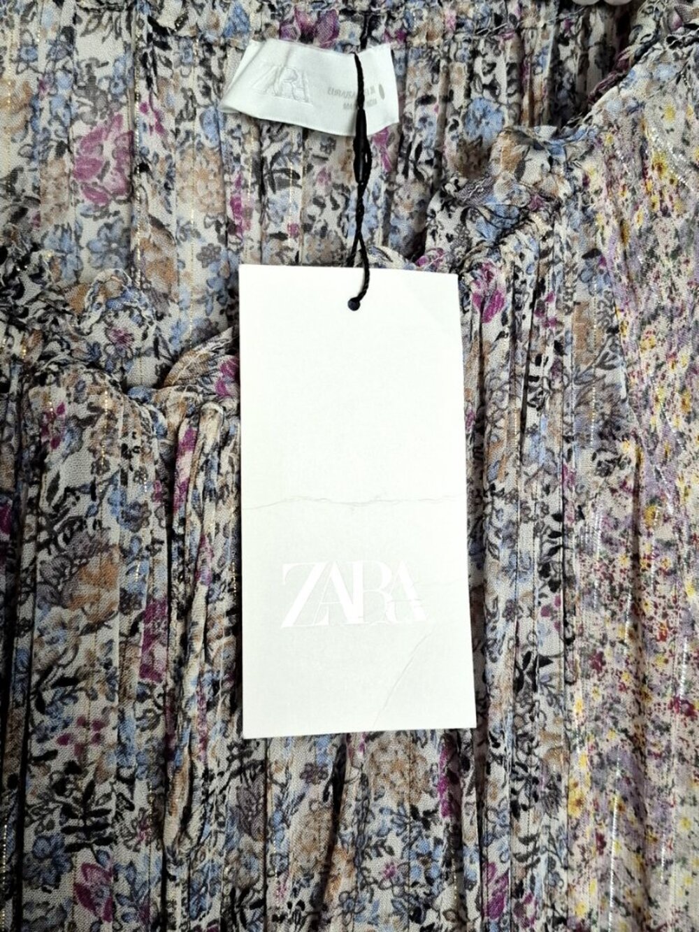 Zara ZW Collection Metallic Thread Maxi Dress Multicolored Size Large NWT - Picture 10 of 15
